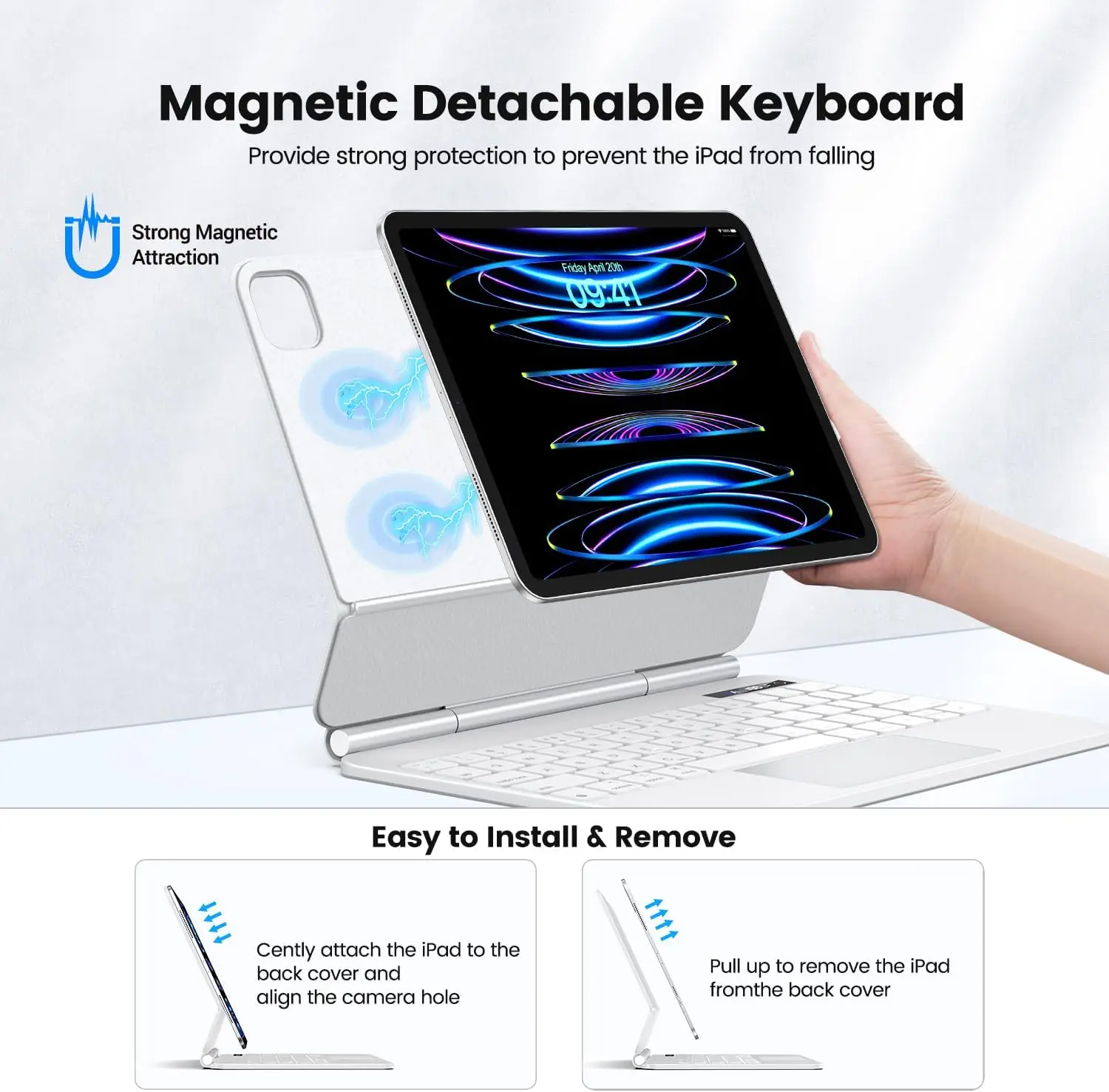 For 2022 iPad Pro 11 inch Magic Keyboard Case Air 5th Air 4th  Generation Backlight Floating Stand for Apple Tablet 2021