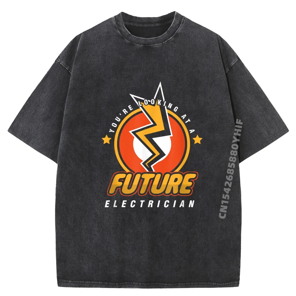 

Футболка с принтом будущих электриков, инженер-электрик, студенческая молодежная потертая рубашка большого размера, мужские футболки с надписью