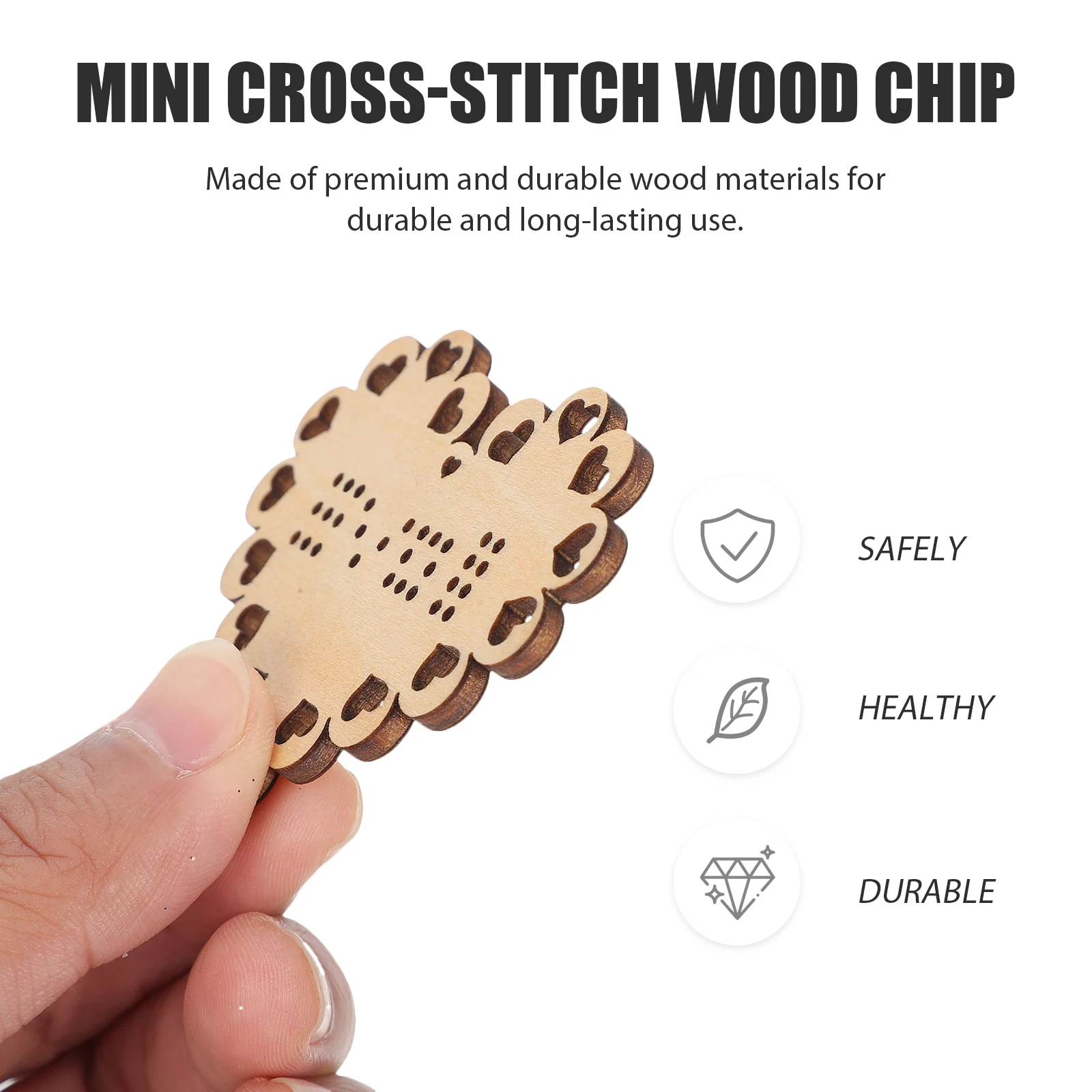 

5pcs Mini Cross Wood Chips Unfinished Animal Slices for Crafts Painting DIY Hollow Embroidery Cross-Stitch Wood Pendant Ornament
