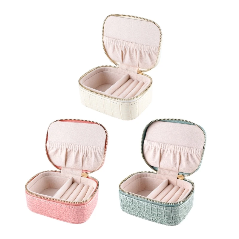

Mini Jewelry Box Women Travel Portable Studs Earrings Rings Necklace NEW