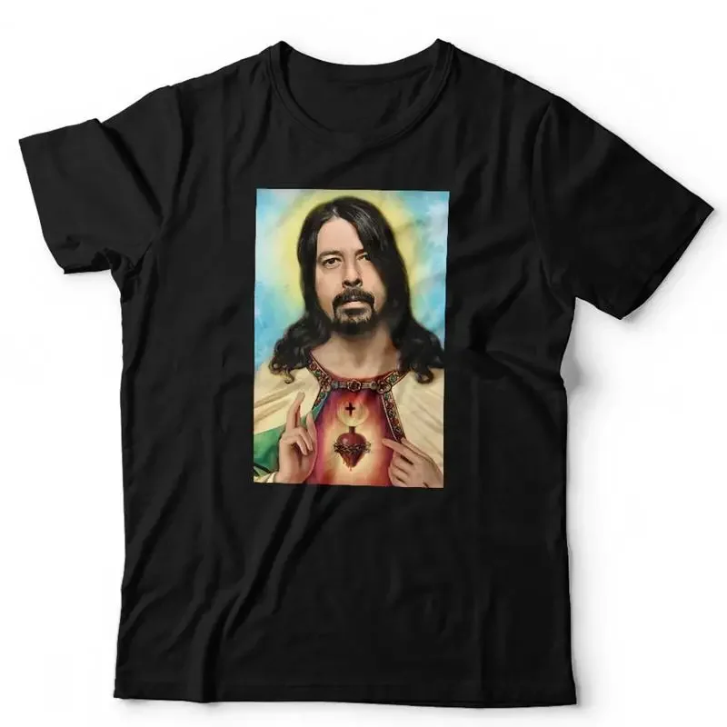 Nueva camiseta de Jesus Dave Grohl para niños, estilo vintage, retro, rock, parodia divertida
