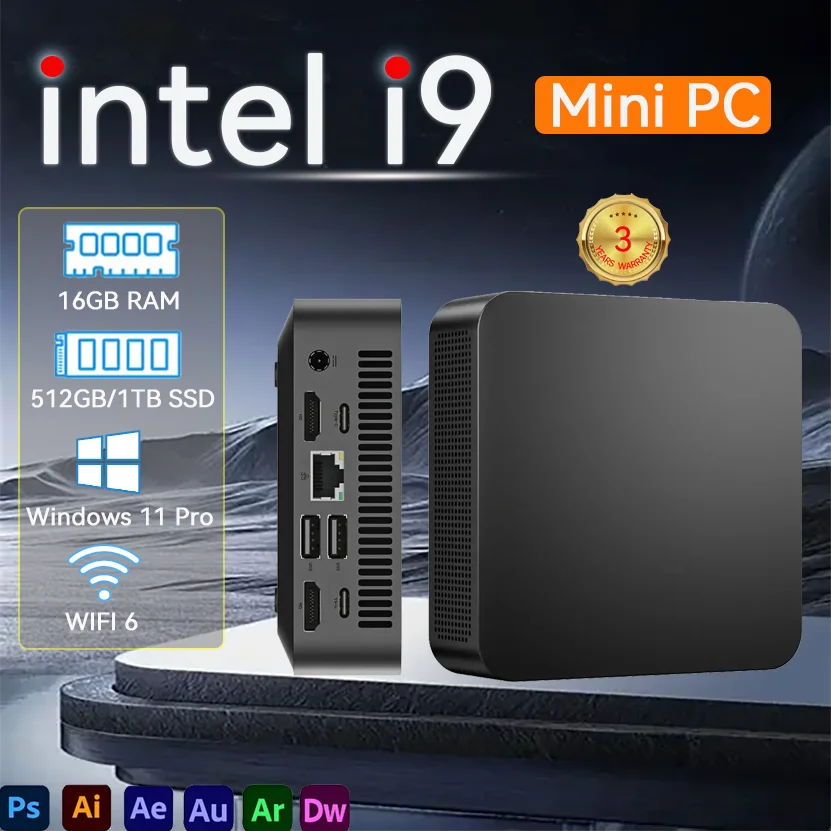 Portable Windows 11 Pro Intel Core I9-10980HK 16GB RAM 1TB SSD WiFi 6 Gaming Mini Computer Office Study Desktop I9 Mini PC