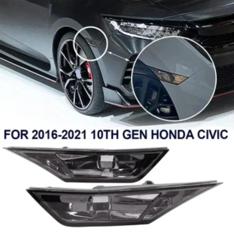 

2pc Marker Turn Signal Light Fender Side Leaf Lamp For HONDA CIVIC 2016 2017 2018 2019 2020 2021 FC1 34350-TET-H01 34300-TET-H01
