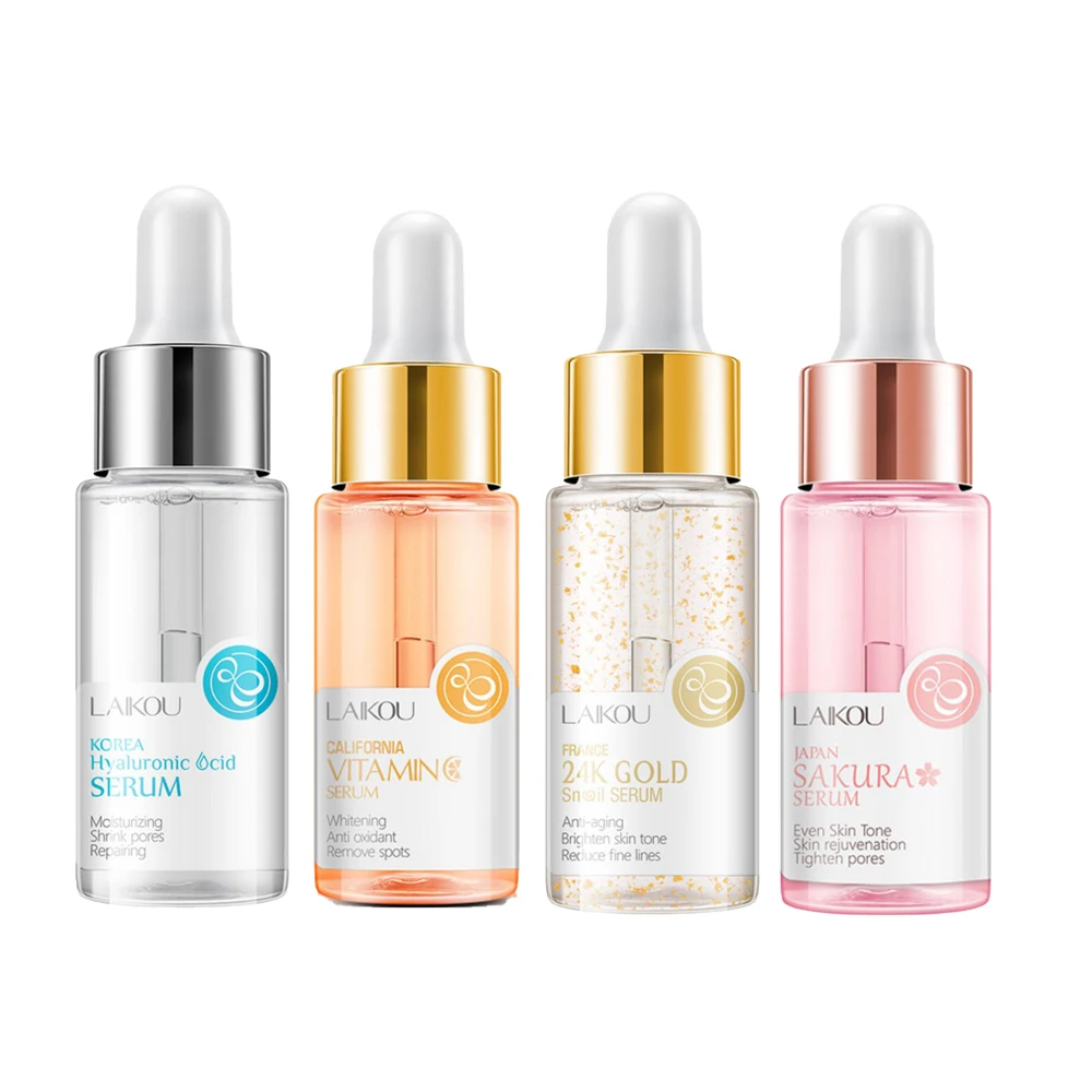 

LAIKOU Japan Sakura Essence Oil control Hyaluronic Acid Pure 24K Gold Brighten Vitamin C Face Serum Korean skincare products