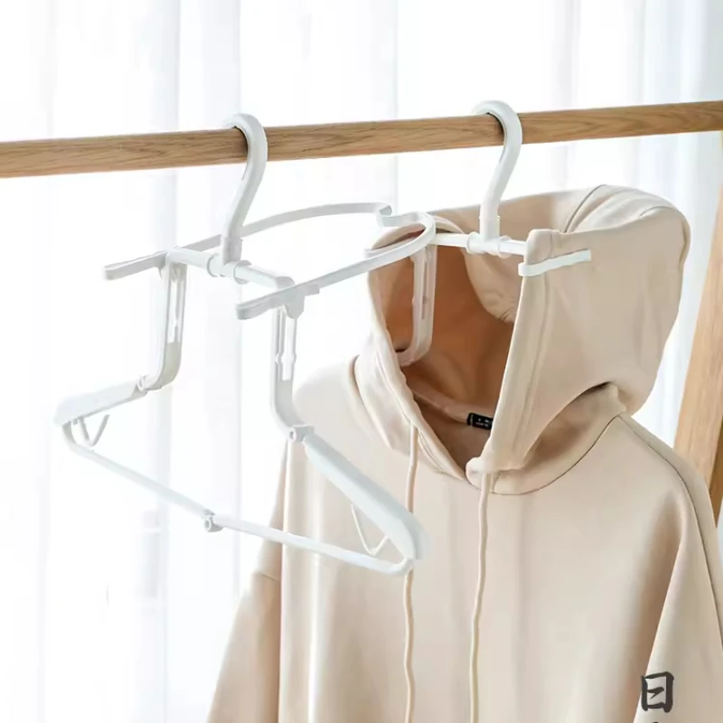 

Folding Hangers Small Fresh Hooded Clothes Shelf Household Dormitory with Student Hoodie Drying Rack Turtleneck Sweater Support