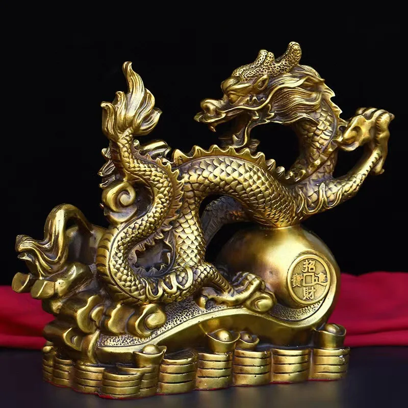 Exquisitely Crafted Brass Horse Figurine for Office and Study Desk, Zodiac Dragon Craft