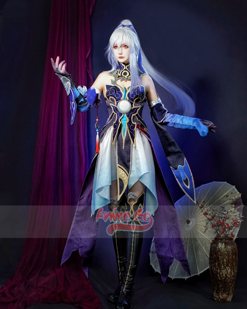 Game Honkai Star Rail Jingliu Cosplay Costume Legging Embroidery Upgrade Dress Women Halloween Party Outfits C08331-AA