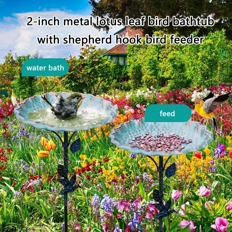 

Novelty Garden Birdbath Feeding Bowl Elegant Design Perfect for Attracting Birds KXRE