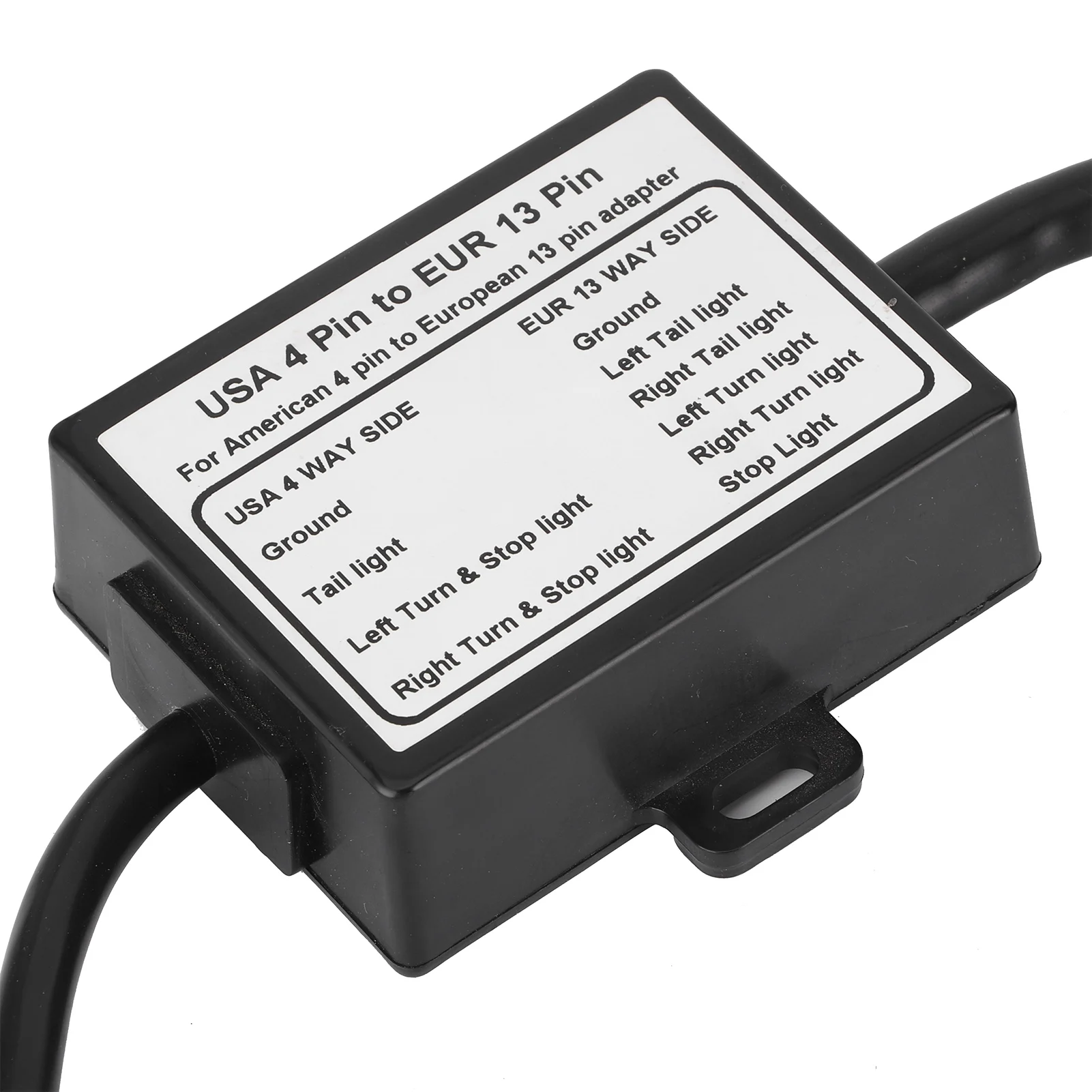 Conector de remolque portátil, convertidor de cableado de circuito de luz de remolque, enchufe plano de 4 pines de EE. UU. A UE de 13 pines