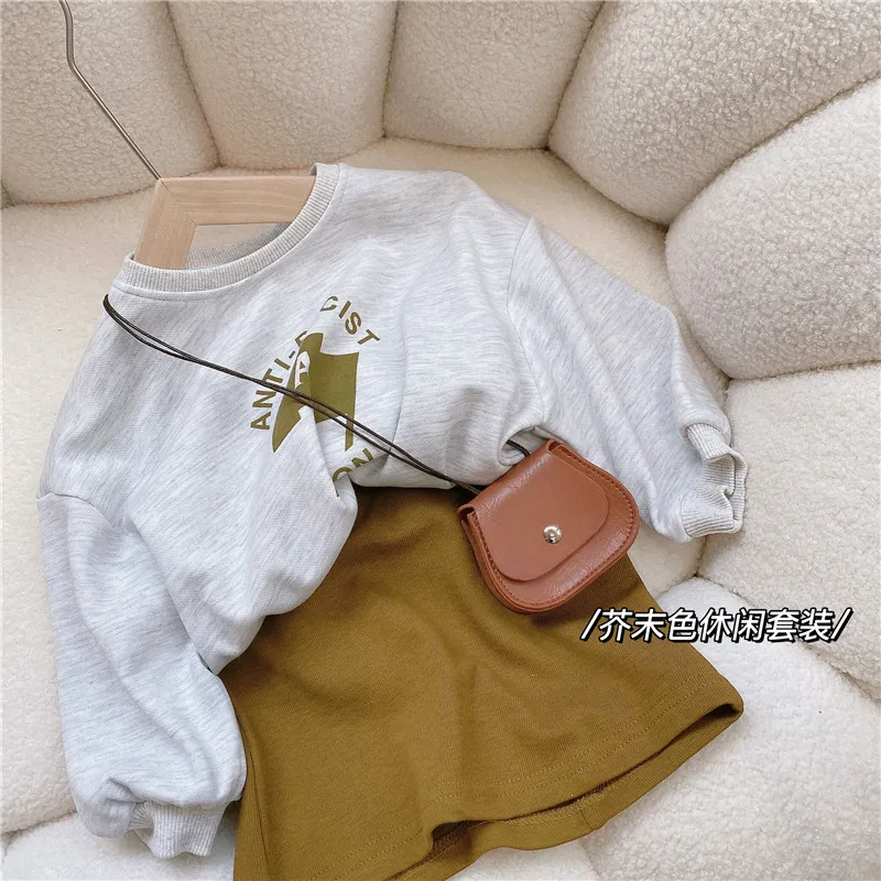 

Children's Clothing Girls' Set Autumn New Children's Sweatshirt Jacket Short Skirt Toddler Two-Piece Tracksuit