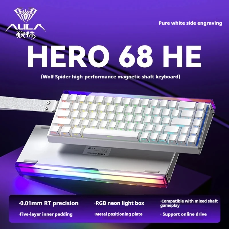 

Aula Hero 68he Ultra Gaming Keyboard And Mouse Kits With Magnetic Switch Custom Mechanical Wired Accessories For E-Sport Gift