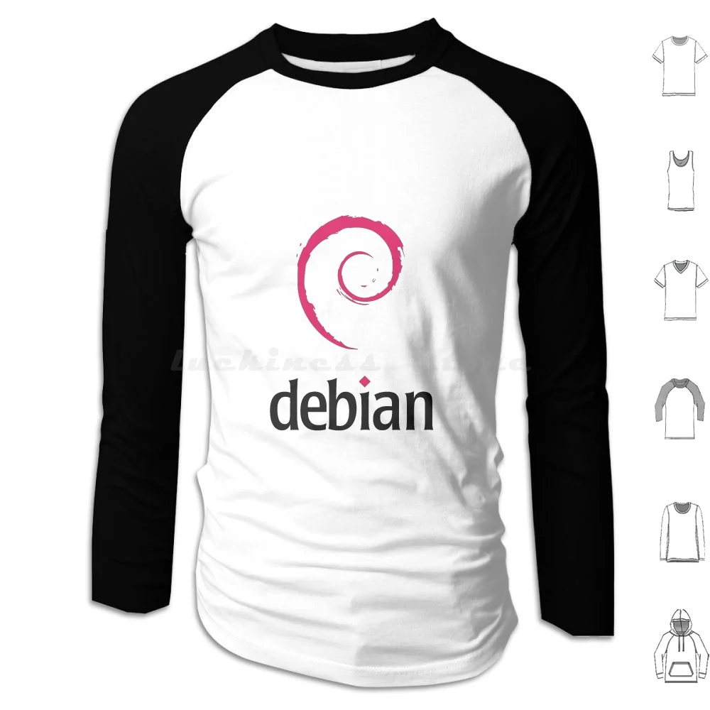 Debian Hoodie cotton Long Sleeve Debian Linux Logo Programming Hacker Hacking Gnu Gnulinux Unix Geek