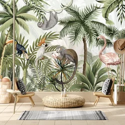 Custom Self Adhesive Easy to Apply Jungle Forest Wallpapers for Living Room Kids Baby Nordic Animal Wall Papers Home Decor Mural