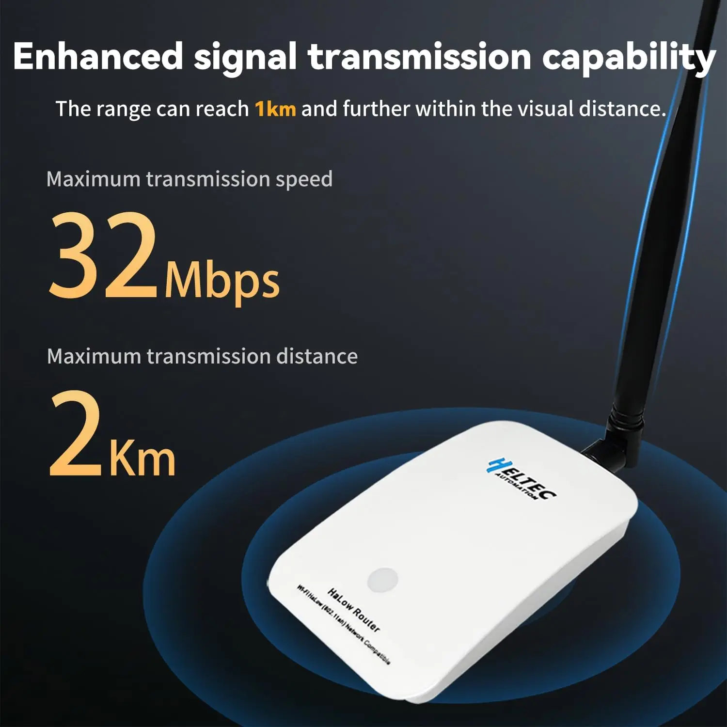 Heltec Wi-Fi HaLow HT-H7608 IEEE 802.11ah Dual-band Gateway Wi-Fi Extender 3 km Lange afstand Gateway Transmissie Snellere snelheid