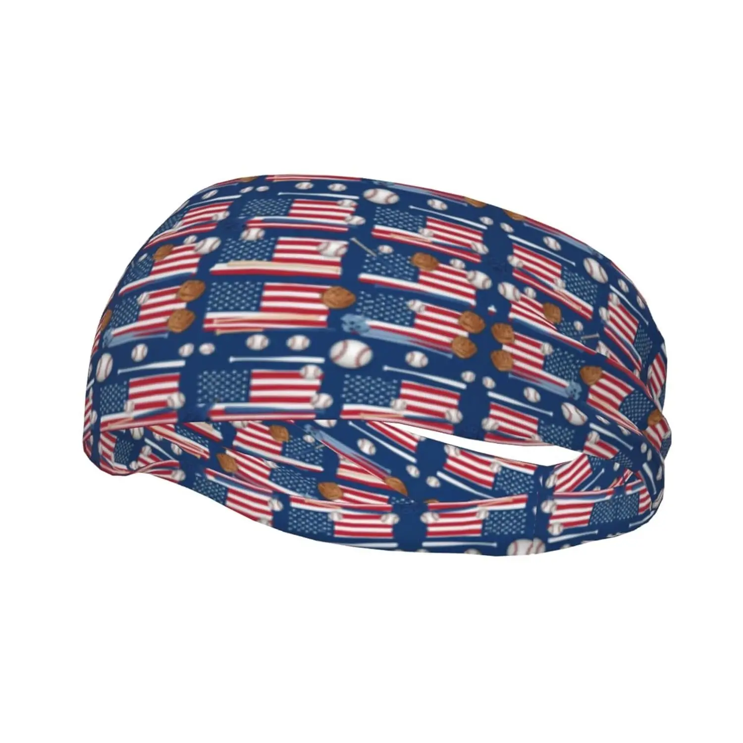 

Men's Women Baseball Sport American Flag Sports Sweatband Style Lovely Head Ribbon Headdress for Yoga Athletic Spa