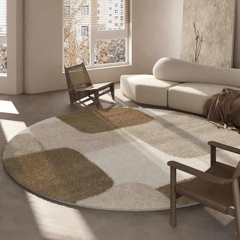 Wabi-sabi Wind Living Room Decoration Round Carpet Advanced Bedroom Bedside Plush Carpets Home Fluffy Soft Lounge Noni-slip Rug