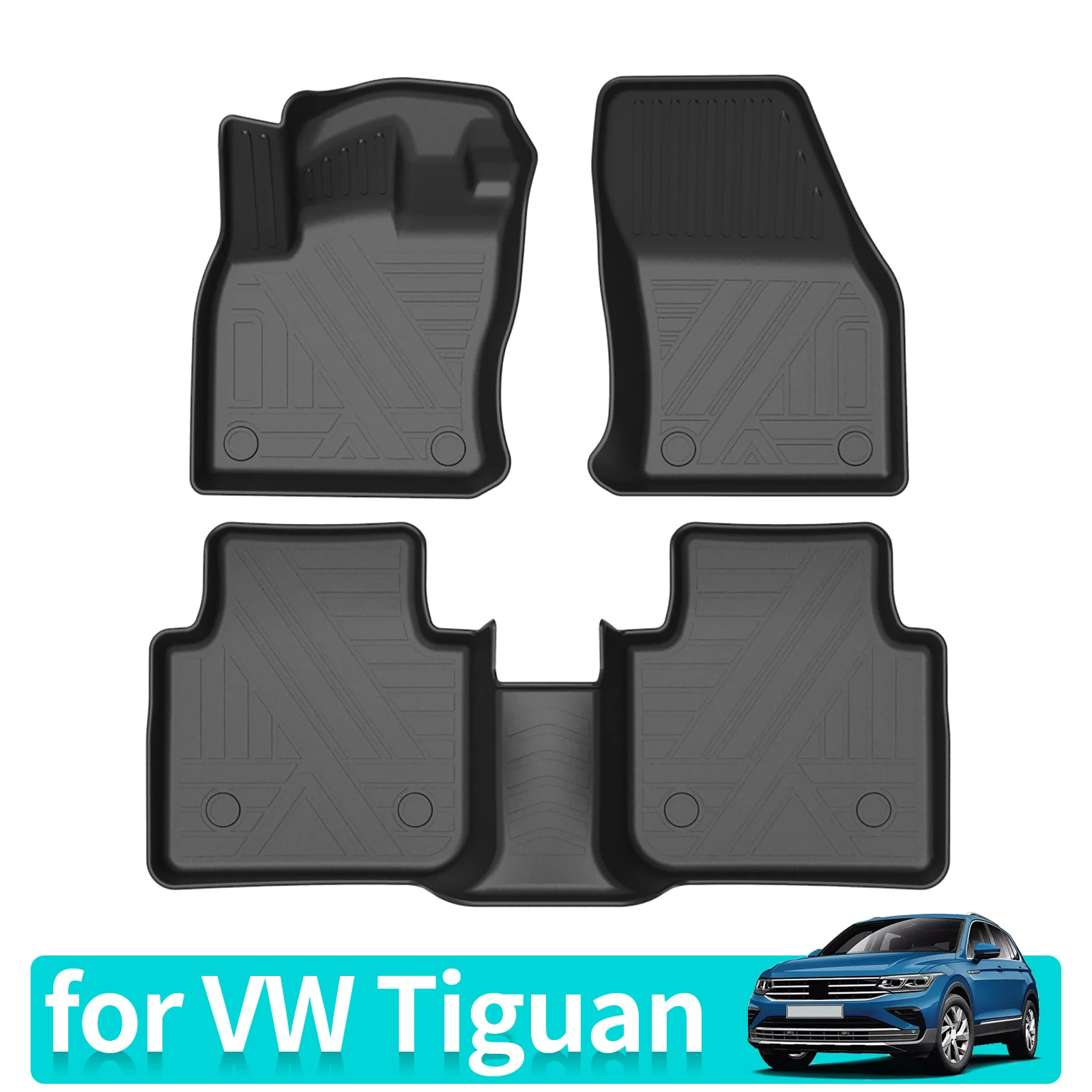 

Car Floor Mats for VW Tiguan 2017-2023 Pad TPE Trunk Backrest