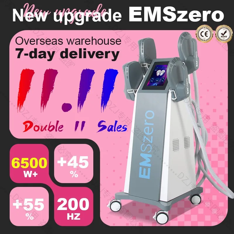 Double 11 Sales Upgrade EMSzero EMS Body Slimming Sculpting Machine Weight Lose Electromagnetic Muscle Fat Removal with 4 Handle