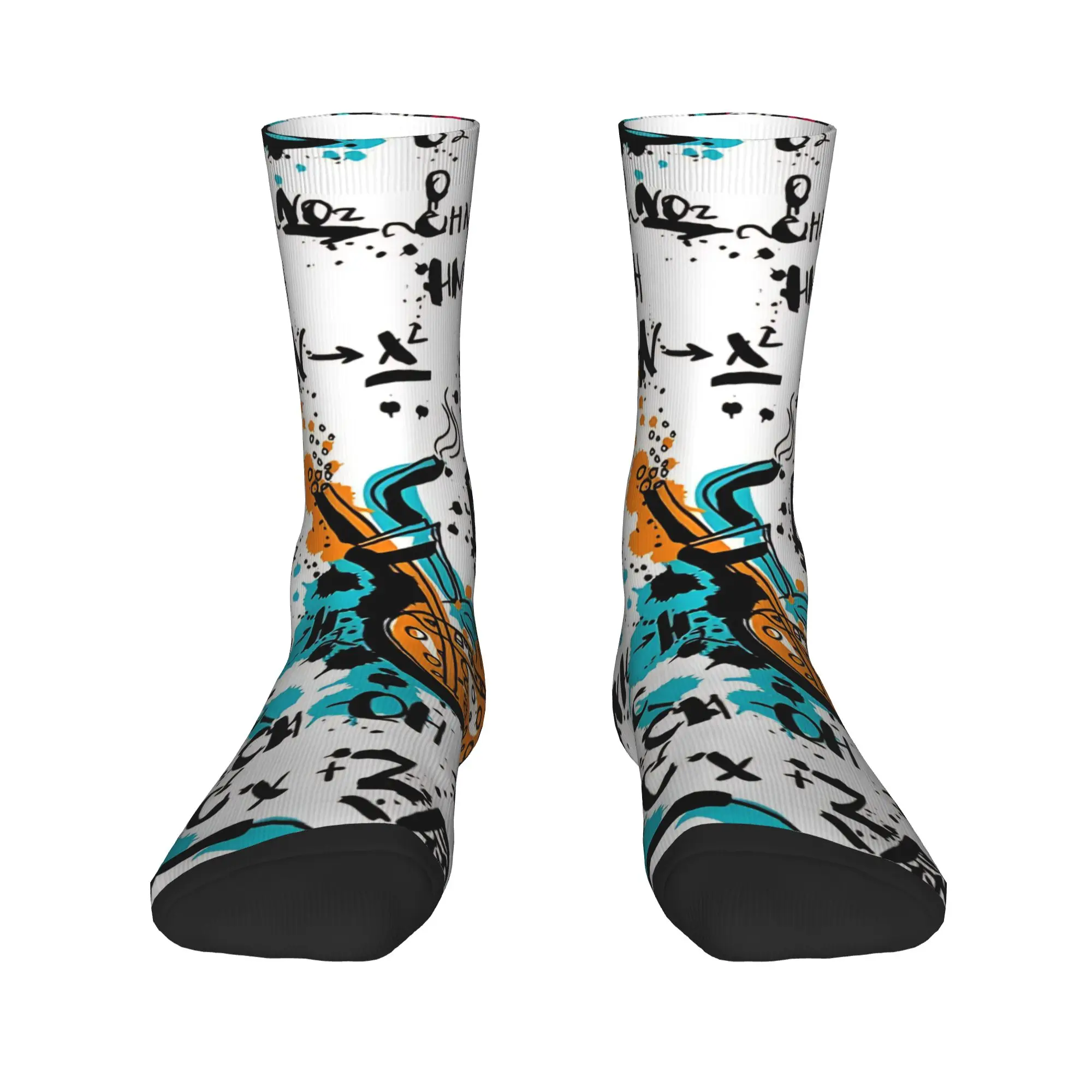 Seamless Pattern Old Chemistry Laboratory With Tubes And Formulas  Socks Autumn  Stockings Men's Quality Socks Non-Slip Socks