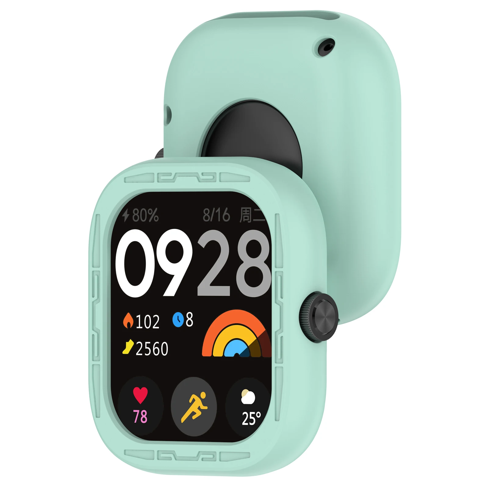Watch Case For Redmi Watch 4 Hollow Silicone Protect Cover Anti-fall Scratch PC+Tempered Film All-in-one Hard Protective Shell