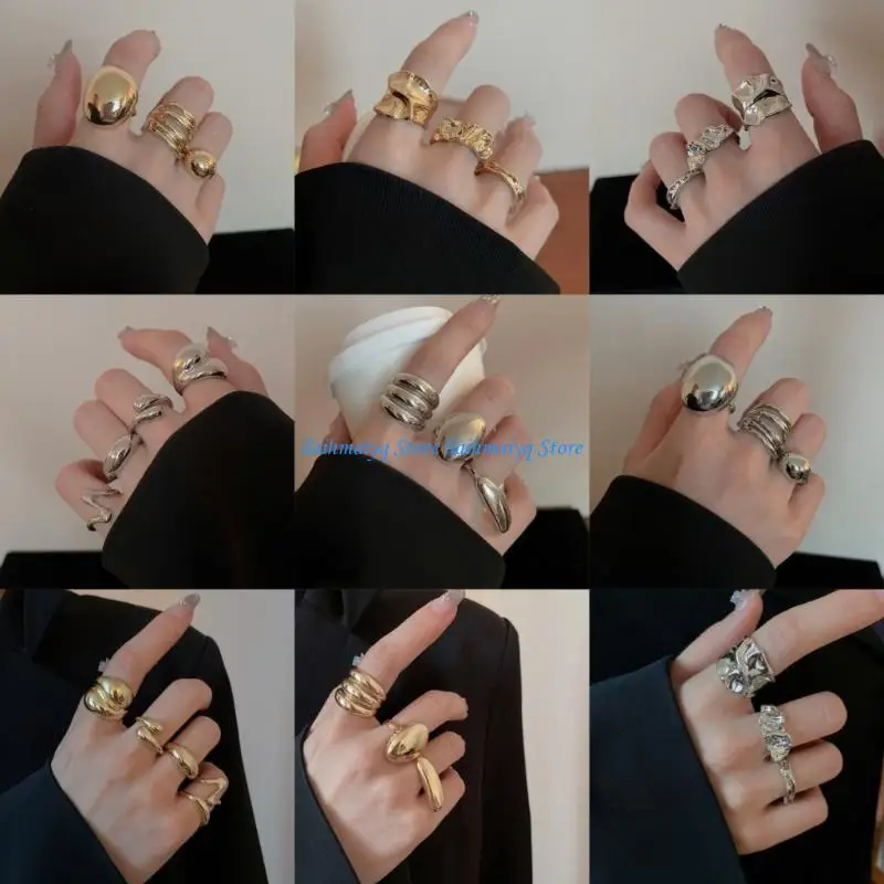 573B 3 صغار حلقات أنيقة خواتم قابلة للتعديل خواتم الزفاف