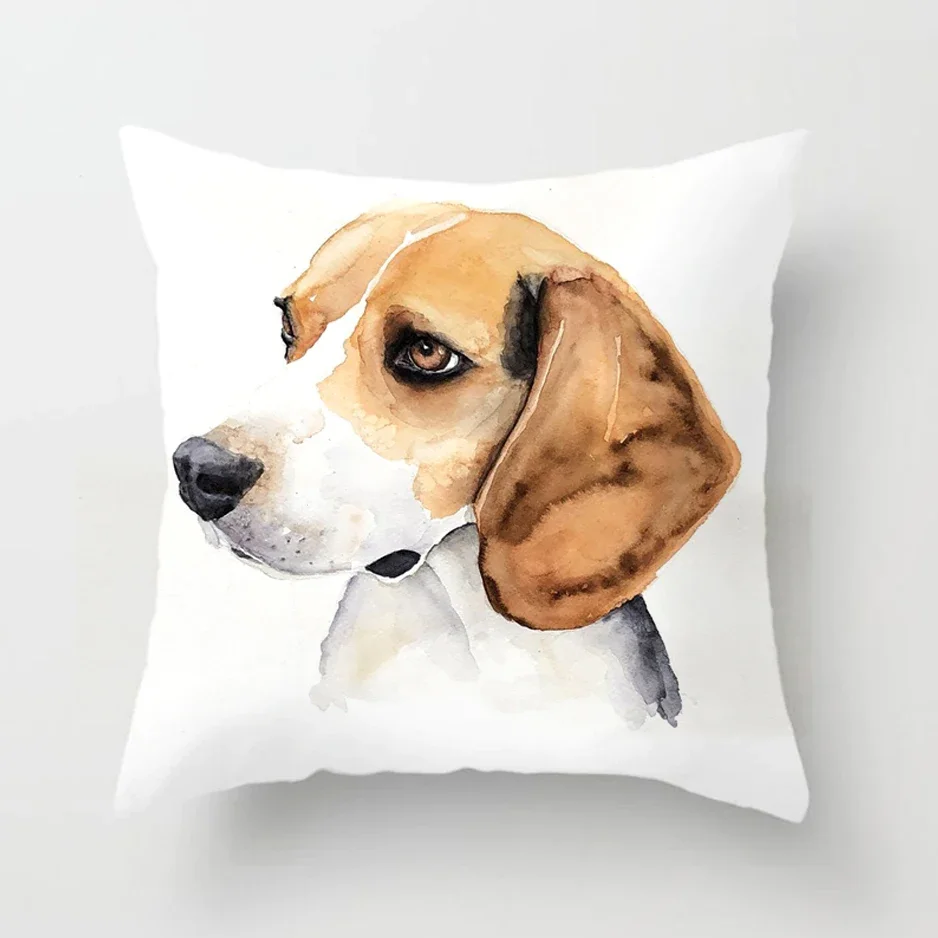 Colorful cute cartoon pet dog pillowcase for children beagle living room sofa home car decoration 45 * 45cm