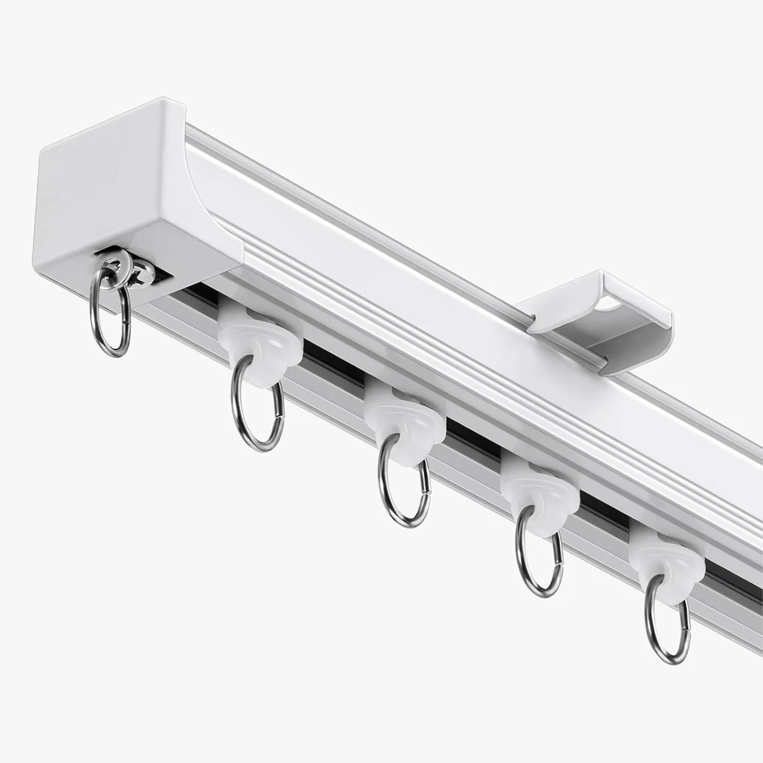 

Silent Heavy Duty Curtain Track System 6-9 ft with Hooks and Clips for Room Divider