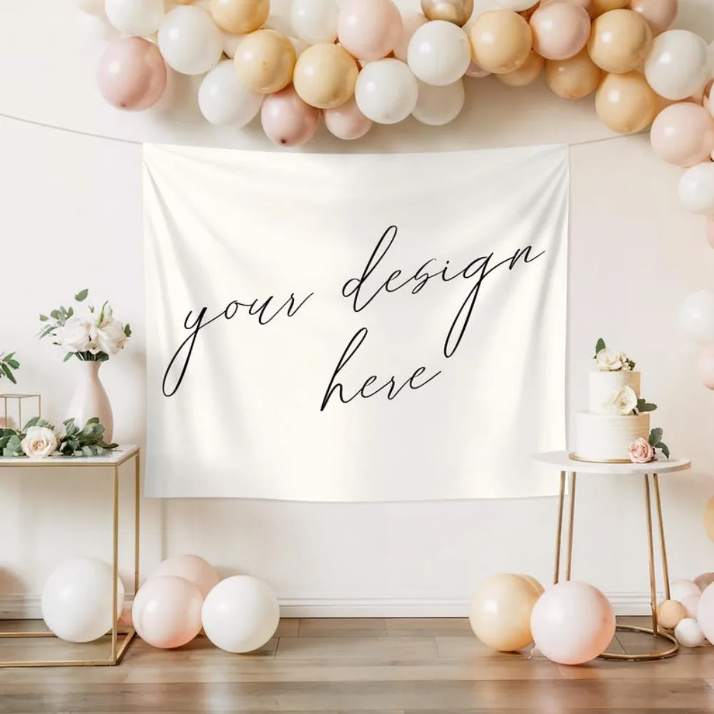 Custom Tapestry Birthday Party Baby Shower Graduation Bridal Shower Retirement Party Personalized Photo Backdrop, Christmas