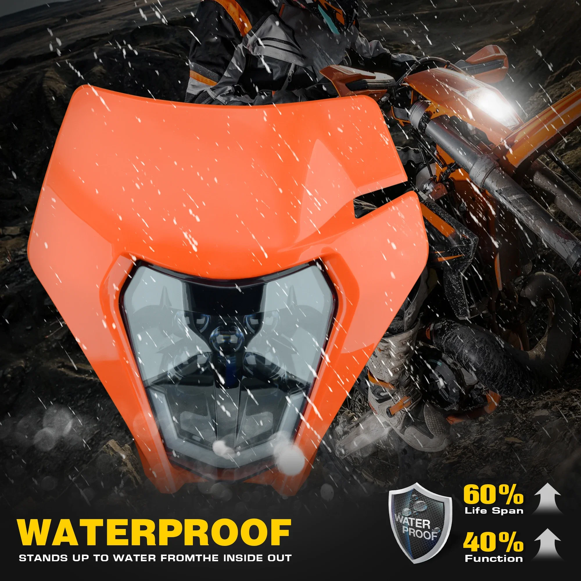 Powerzone دراجة نارية LED المصباح لوحة ل KTM EXC XC SX MX XC 125 250 300 450 Super Moto إندورو العالمي الترابية دراجة المصابيح الأمامية