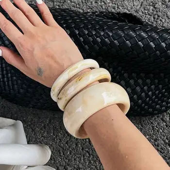 Ingemark 3件組復古米色樹脂手鐲,女士手鐲,2025新款波西米亞風疊戴手鍊,Y2K風格珠寶禮品 6 最佳銷售 手鐲 - №3