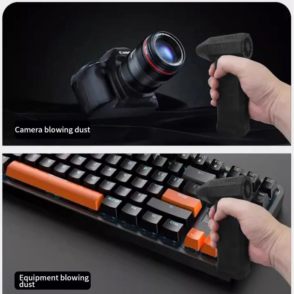 

Handheld Turbo Fan 52M/S 130000 RPM Brushless Motor Blower Type C Rechargeable Air Duster 2Pcs 3000mAh Battery in Series