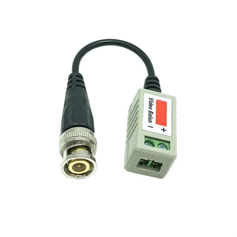 Transceptor pasivo Balun para circuito cerrado de televisión, dispositivo de transmisión de vídeo con conexión BNC trenzada AHD/CVI/TVI, UTP, Balun, Cat5, 2 piezas (1 par)