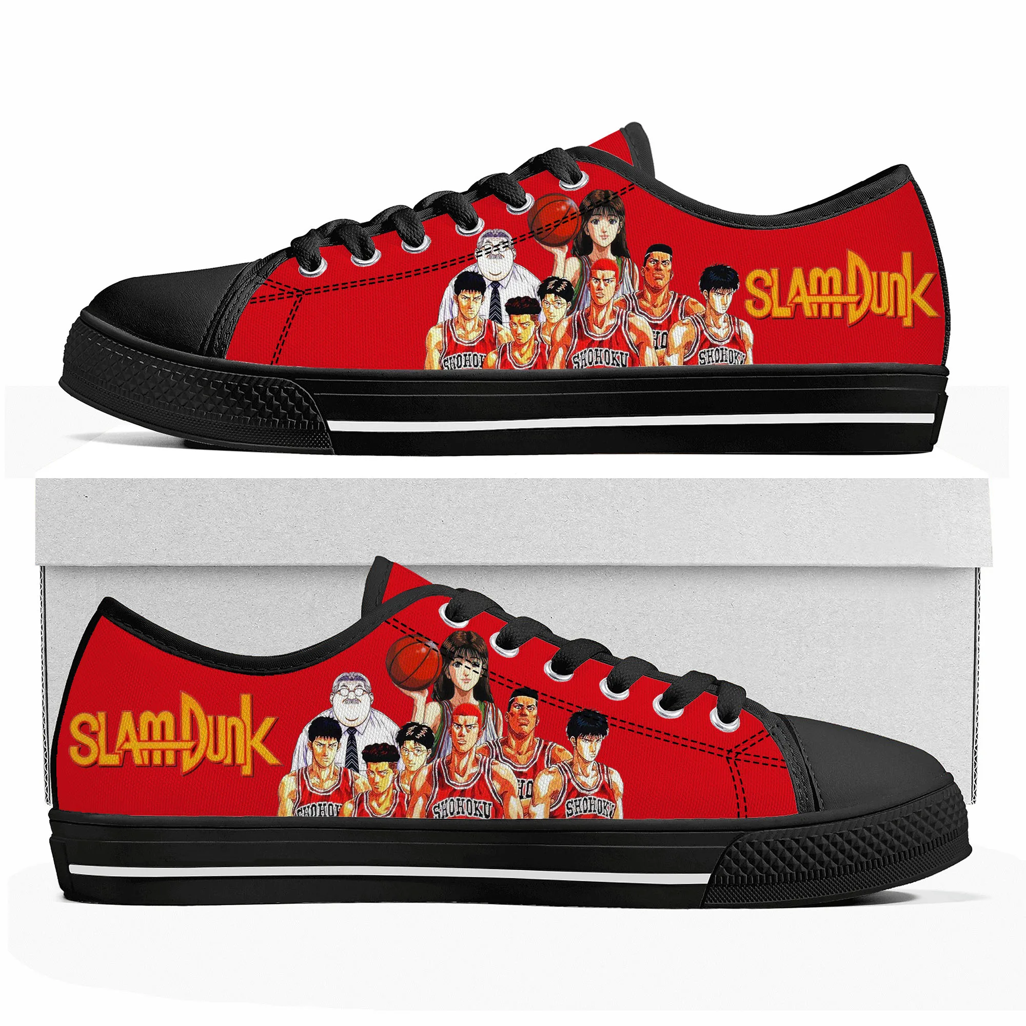 Slam Sakuragi Hanamichi Basketball Dunk Low Top Sneakers Mens Womens Teenager Haruko Akagi Canvas Sneaker Shoes Custom Shoe