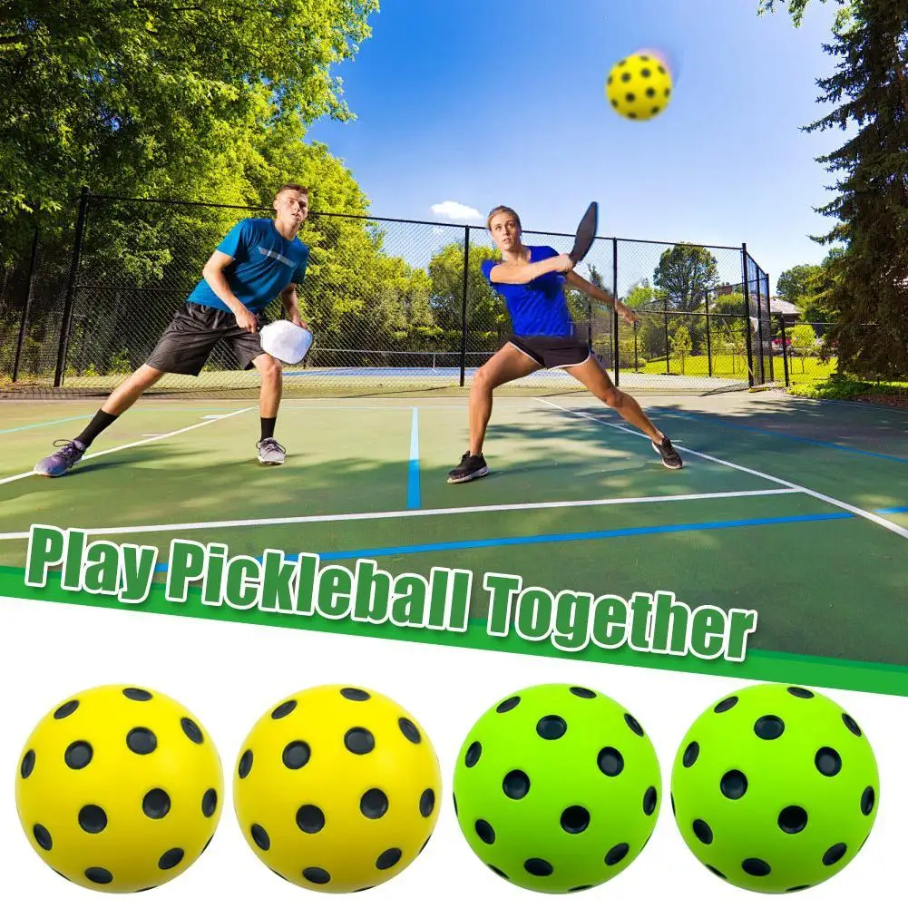 

2PCS Silent Pickleball Foam Balls High Bounce Quiet Practice Ball For Indoor Training Apartment No Noise Pickleball Accessories