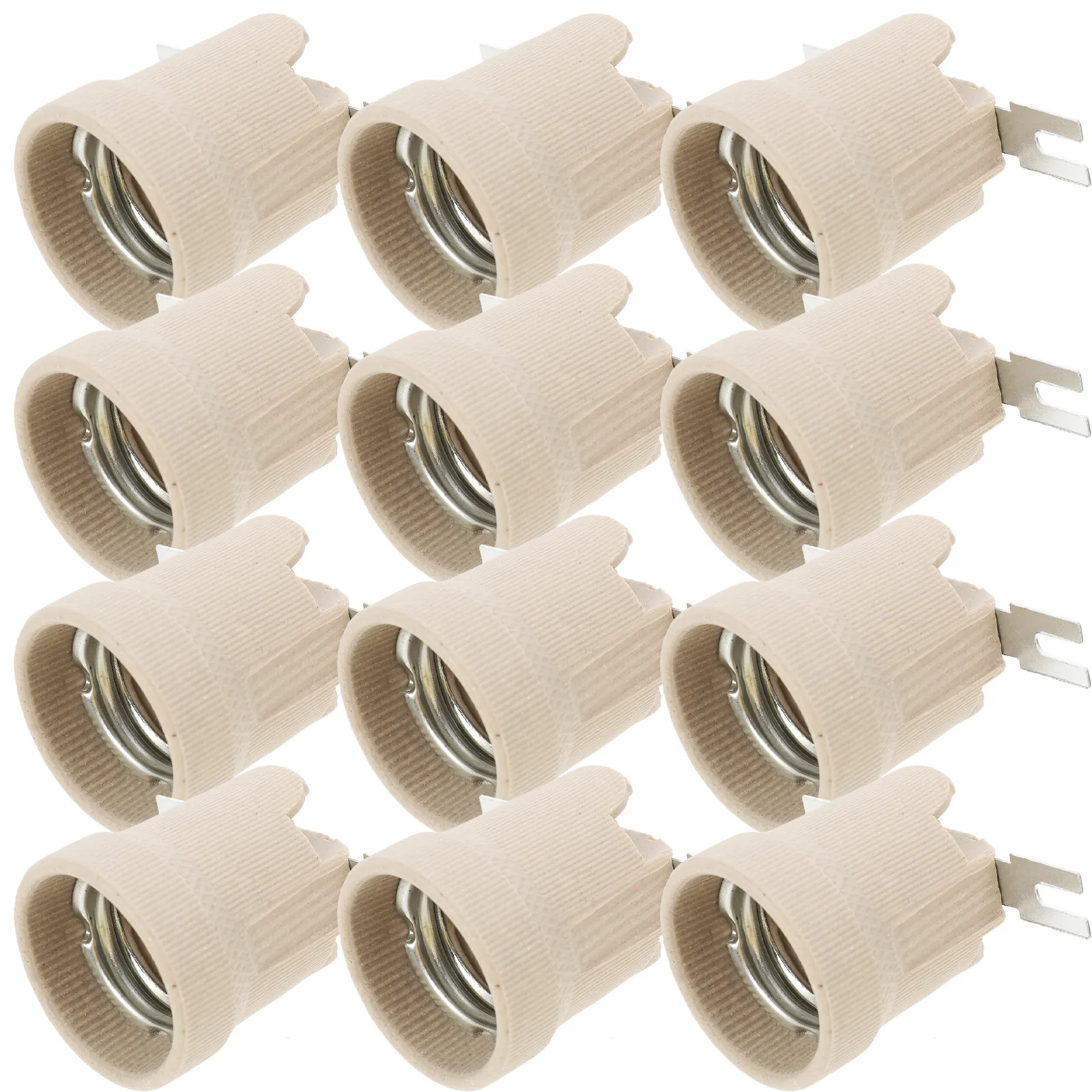 

Набор из 12 керамических патронов E27 с резьбовым основанием для светодиодных, галогенных и обычных ламп, стабильные и износостойкие