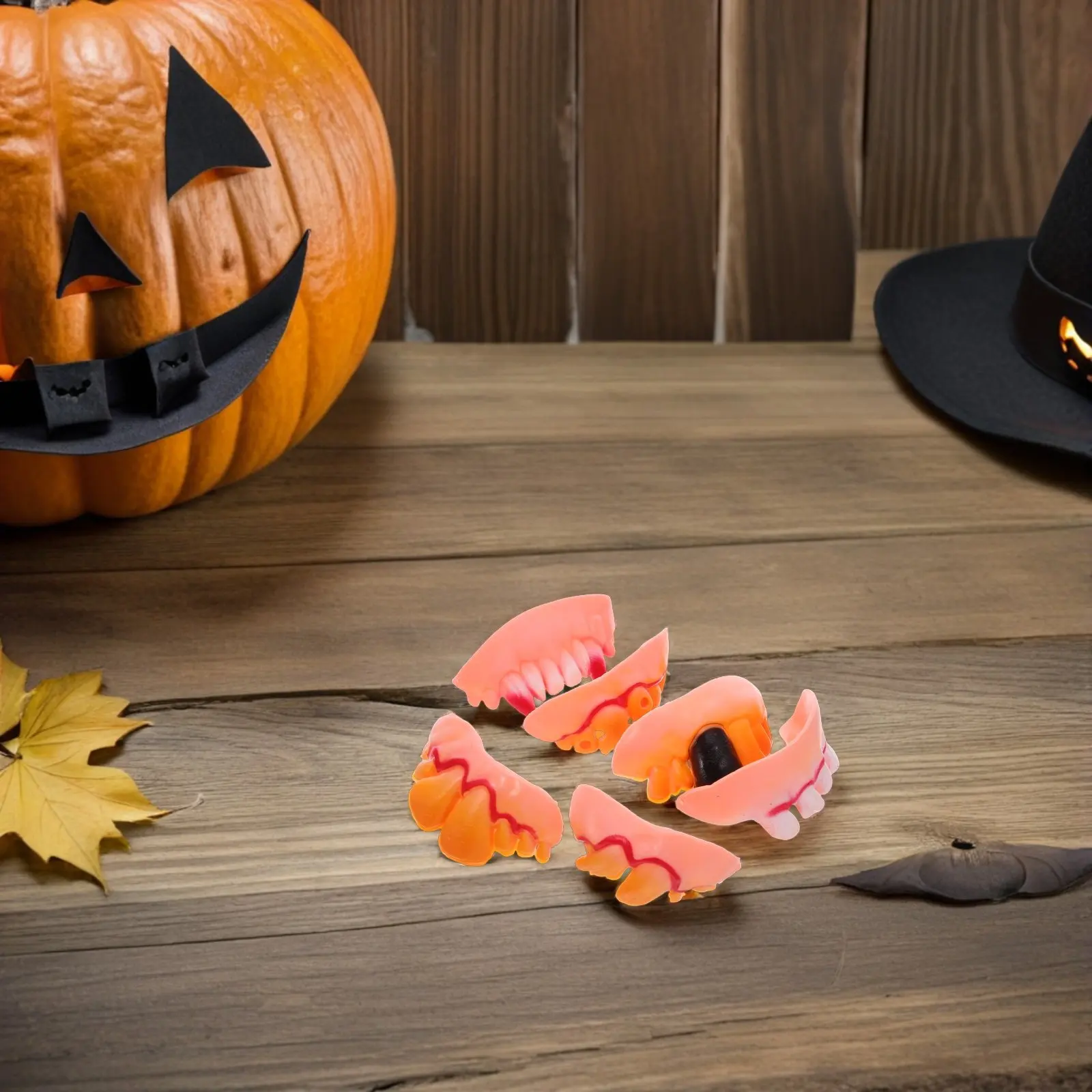 

Набор из 5 забавных и причудливых искусственных зубов для Хэллоуина, Пасхи, маскарада, аксессуары для образов страшных персонажей