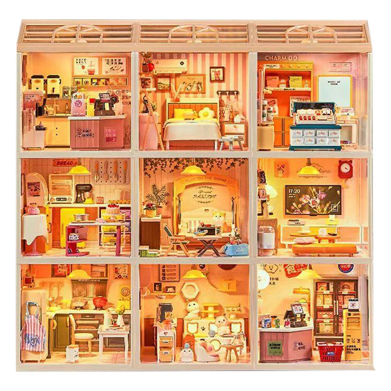 

Аниме Супер Мир DIY хижина ручной работы собранные строительные блоки миниатюрная сцена игрушки модель фигурка девушка подарок на день рождения