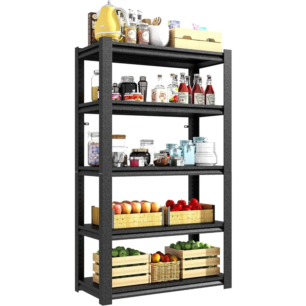 

72" H Metal Storage Shelving, 3000LBS Heavy Duty Shelves Unit, Adjustable 5 Tier Storage Rack, Industrial Utility Shelf