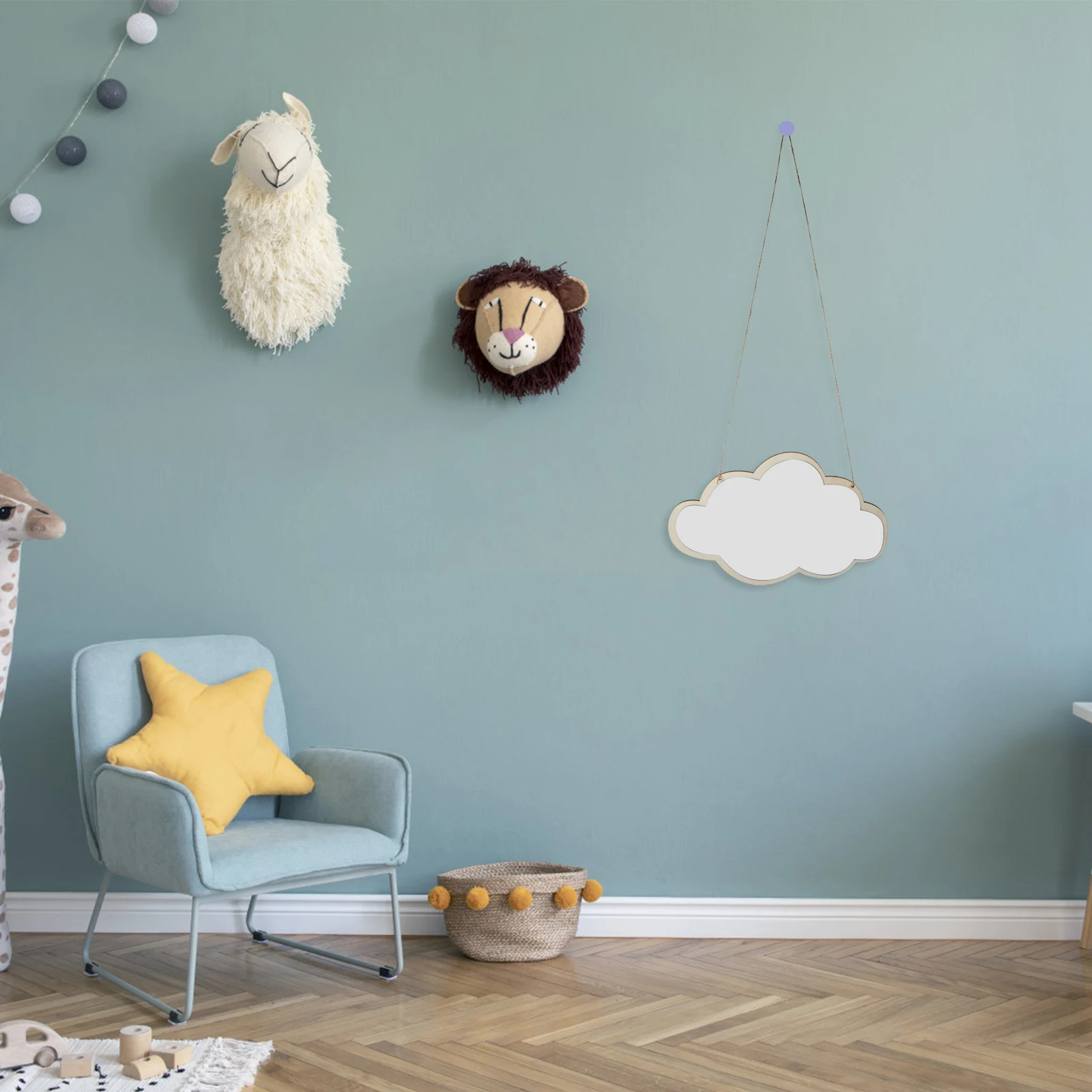 

Nordic Style Cloud Shape Wooden Acrylic Wall Mirror Hanging Decorative Mirror Wall Art for Bedroom Living Room