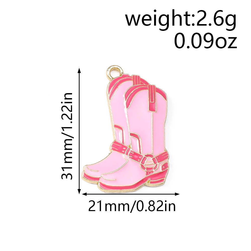 Leslie 10 Stück hübsche Cowboy-Bandana-Stiefel und Hutpistolen-Charms für die Schmuckherstellung, Halskette, Ohrringe, DIY, Cowgirl-Hut-Charm-Anhänger – Detail 6
