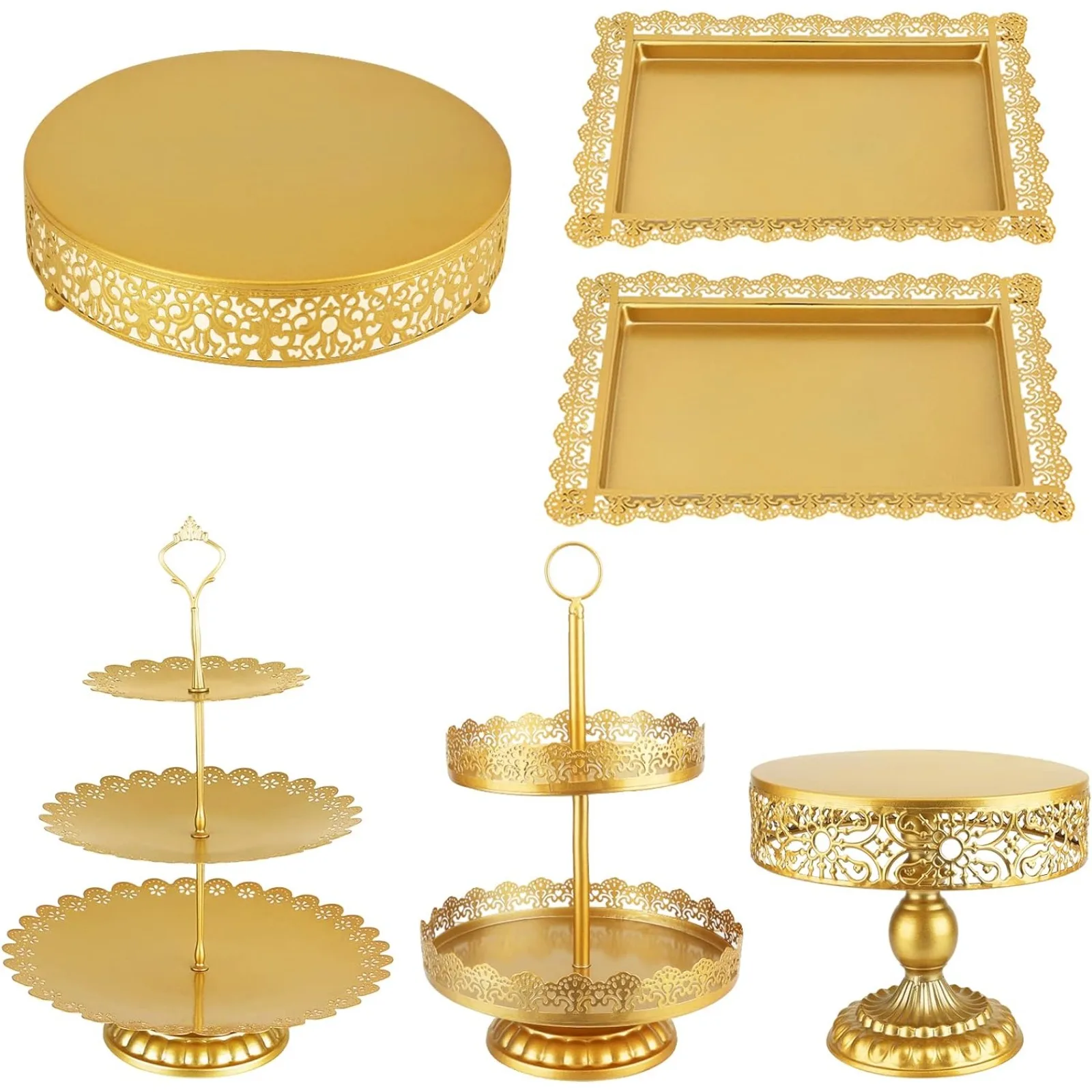 

US 6 Pack Cake Stand Set, Gold Cupcake Stands Tiered Cupcake Holder Candy Fruite Dessert Table Display Set Decorating