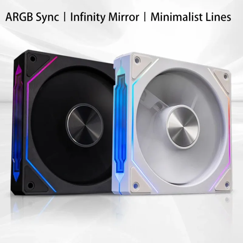 MF ite-Ventilateur de refroidissement pour boîtier PC, effet miroir, 5V, 3 broches ARGB, 4 broches PWM, 120mm