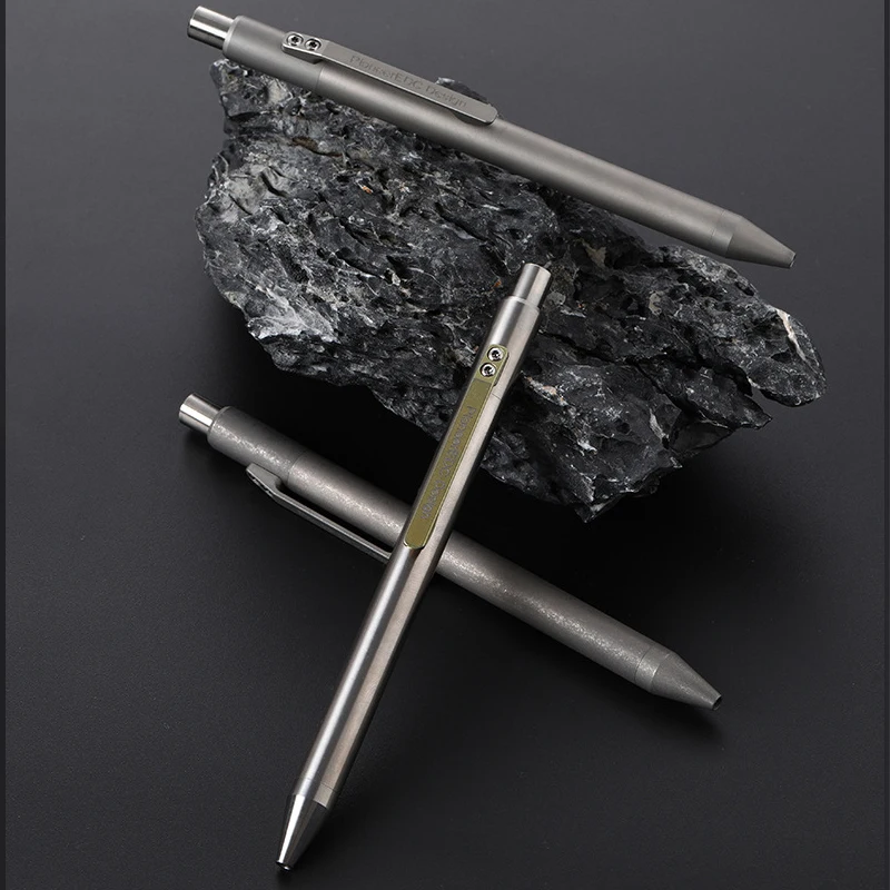 Outdoor Portable EDC Titanium Alloy Ball Neutral Metal Signature Pen, Press Type Tactical Pen