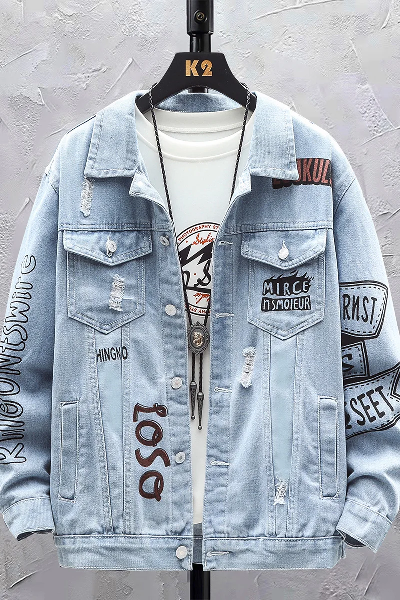 2024 Spring new arrival fashion jeans coat male high quality casual denim jacket men,autumn men\'s casual jackets,plus-size M-3XL