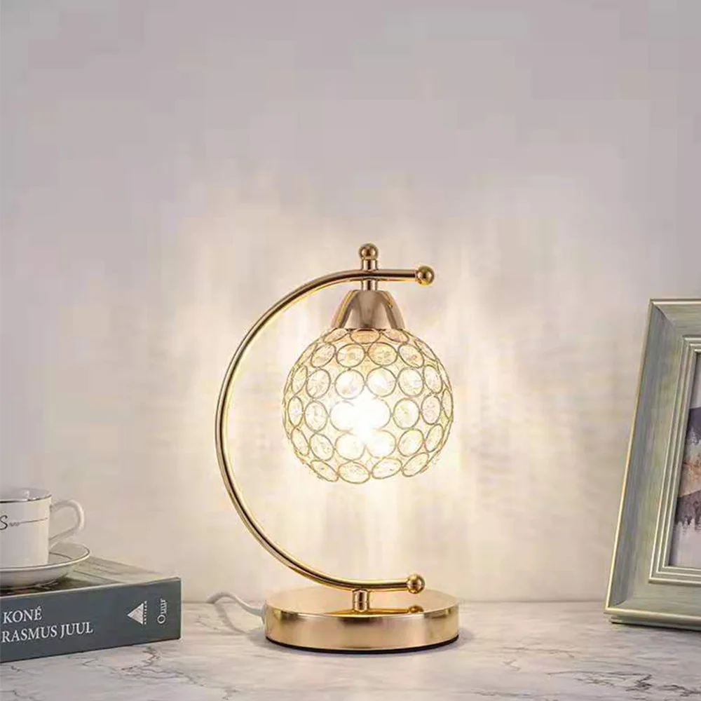 Modern Crystal Desk Table Lamp E27 Bedside Nightstand Light Crystal Bedside Home Decoration Indoor Lighting Room Night Lamp