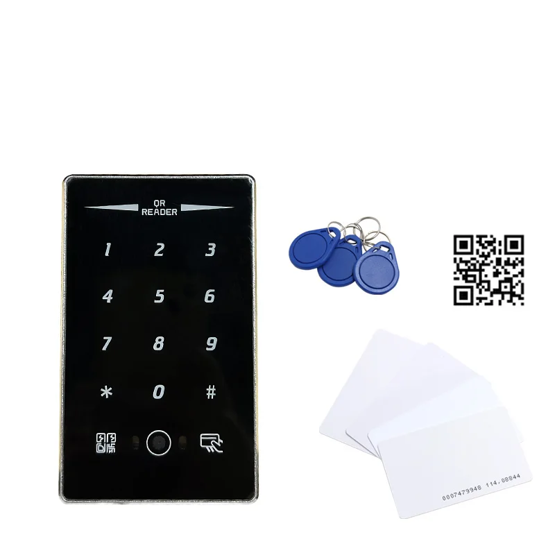 RFID 13.56Mhz Barcode QR Card Reader Wiegand Waterproof Keypad Metal QR Code Reader Access Control With RS232 RS485 Uart