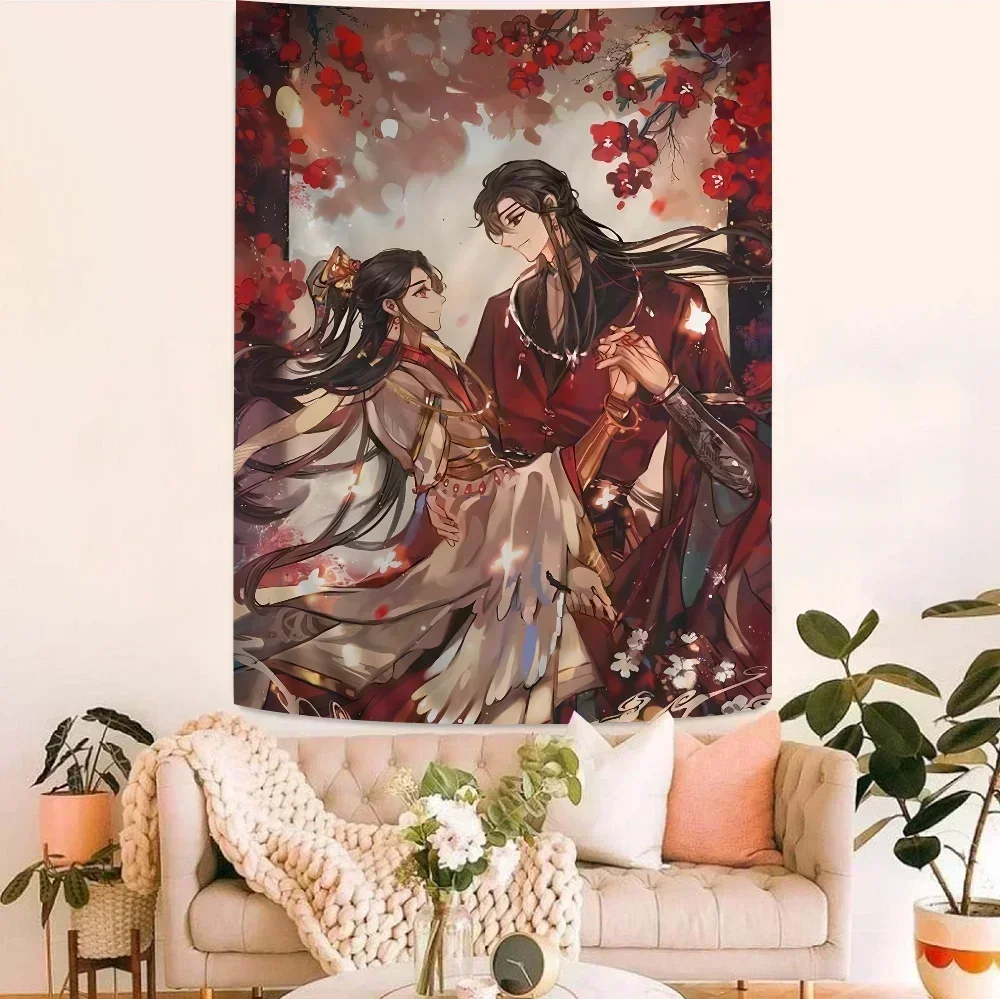 Heaven Official’s Blessing Xie Lian Hua Cheng Colorful Tapestry Wall Hanging Bohemian Wall Tapestries Mandala Wall Art Decor