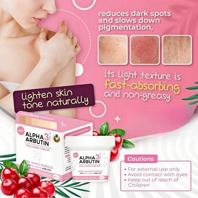 Alpha Arbutin 3 Plus Collagen Brightening Body Lotion Essence Skin Brightening Reduce Melanin Body Lotion 100g