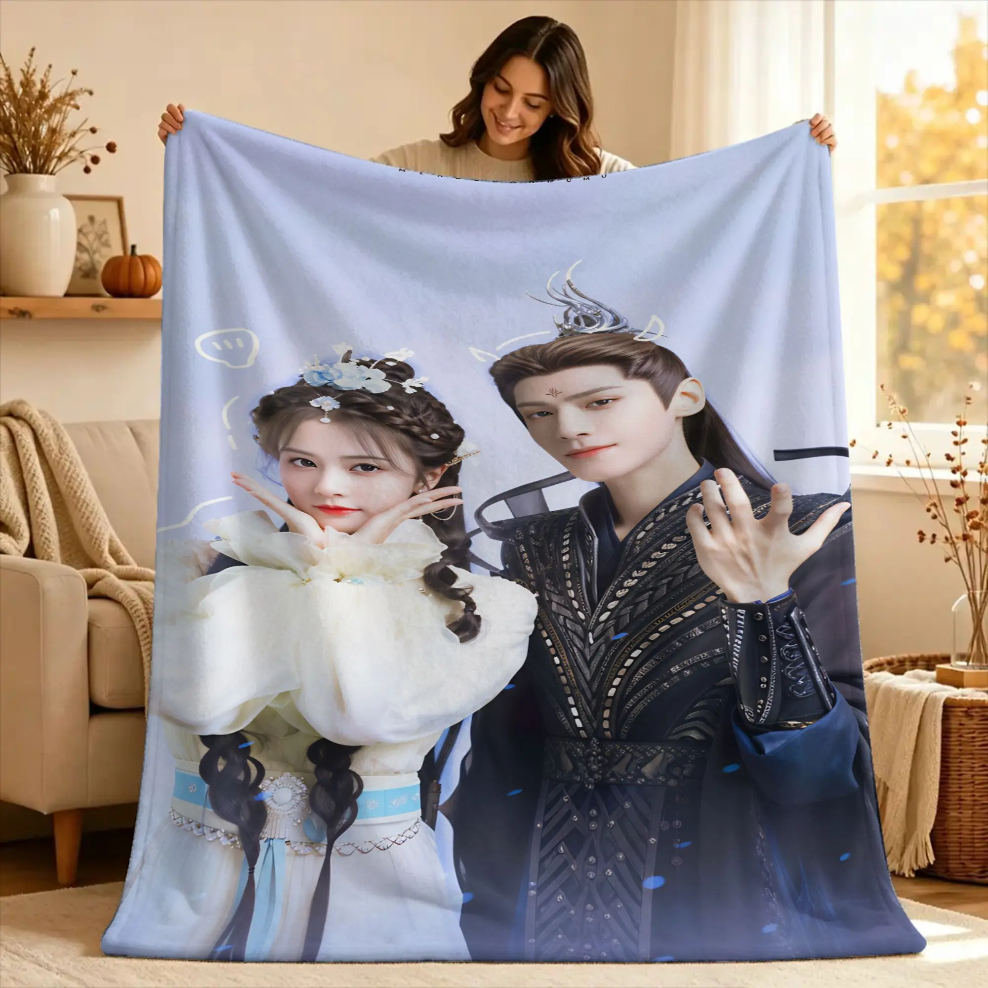 Leo Luo Yunxi Bai Lu  Blanket  Airplane Travel Flannel Throw Blanket For Couch Bed Warm Soft Custom Quality Bedspread
