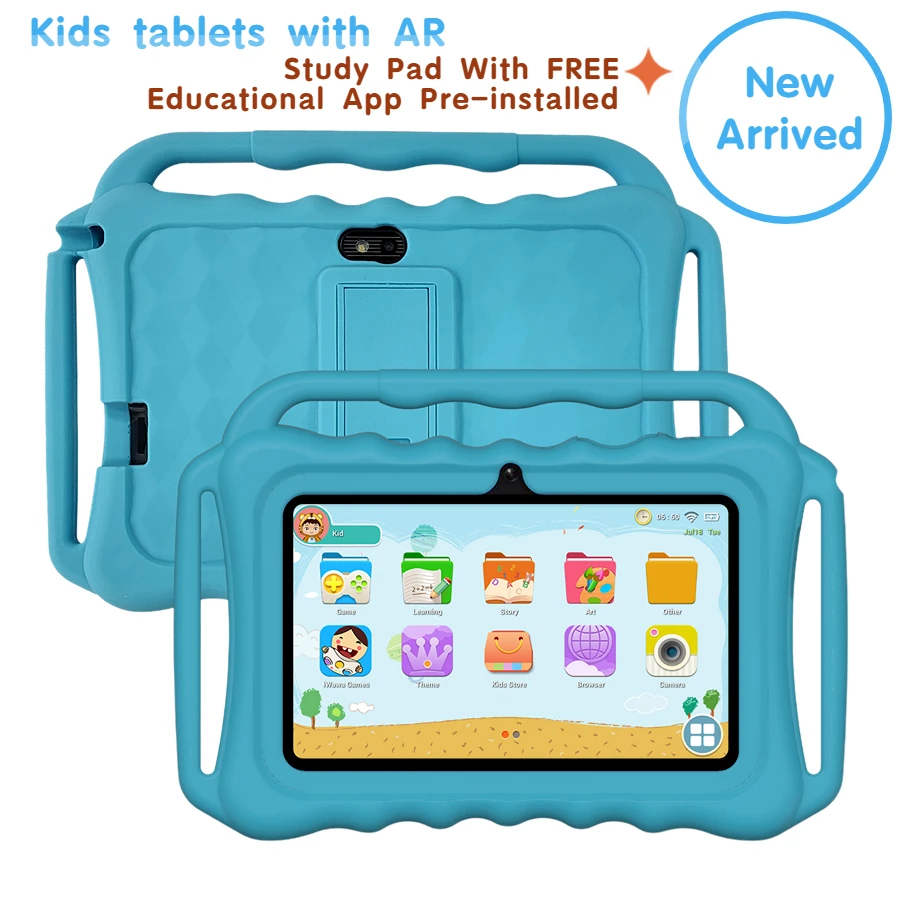 Kinder Tablet v8, Lern block 7 Zoll HD-Bildschirm, Alter 3, Kleinkind Tablet mit kostenloser Eduucation App vor installiert, 2 Kamera, Kinder sicherung